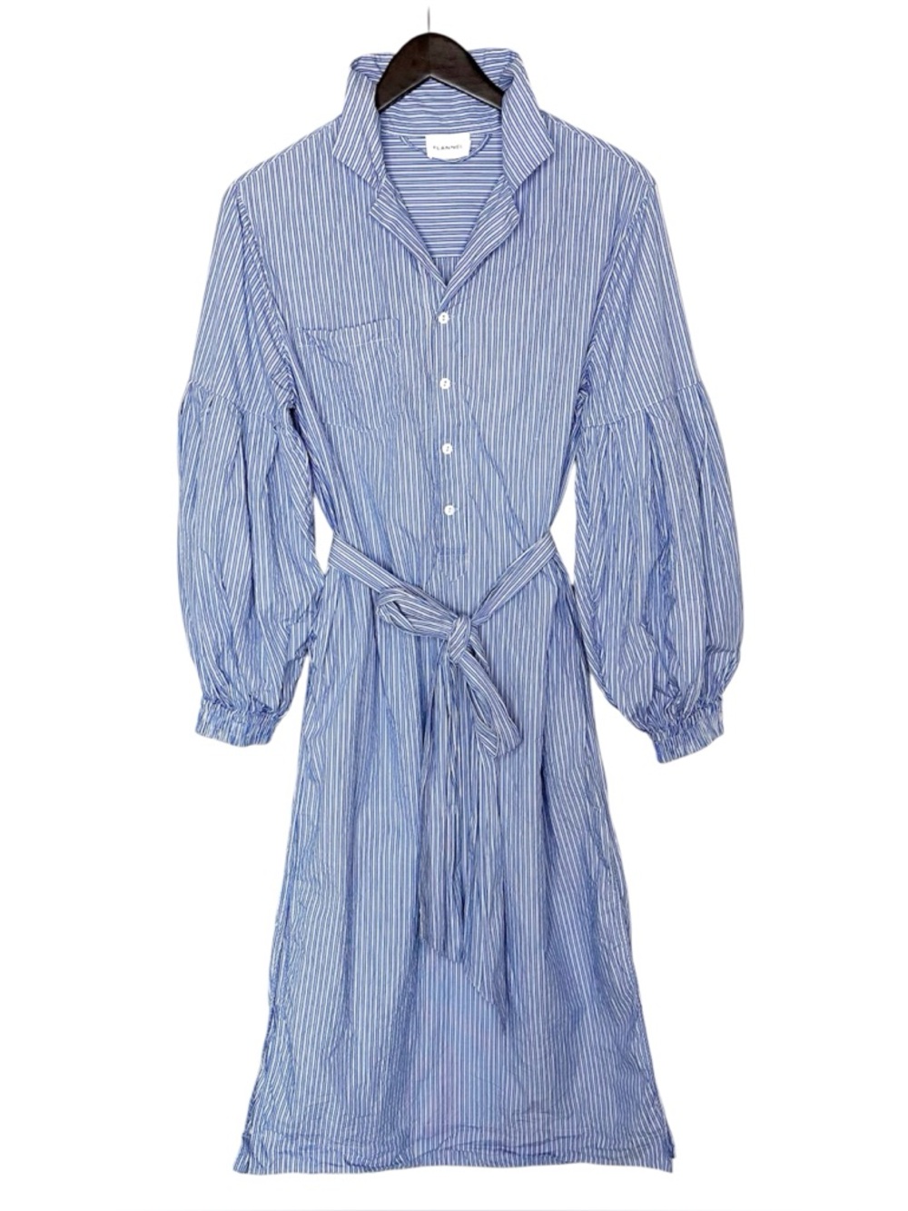 FLANNEL THE BRAND Midi Poplin Stripe Shirt Dress Boho Dress Size 1 Small